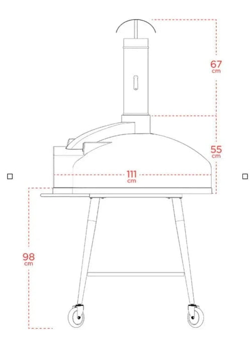 WPPO Pro 100 Red Rock Addition Wood-Fired Pizza & Bread Oven