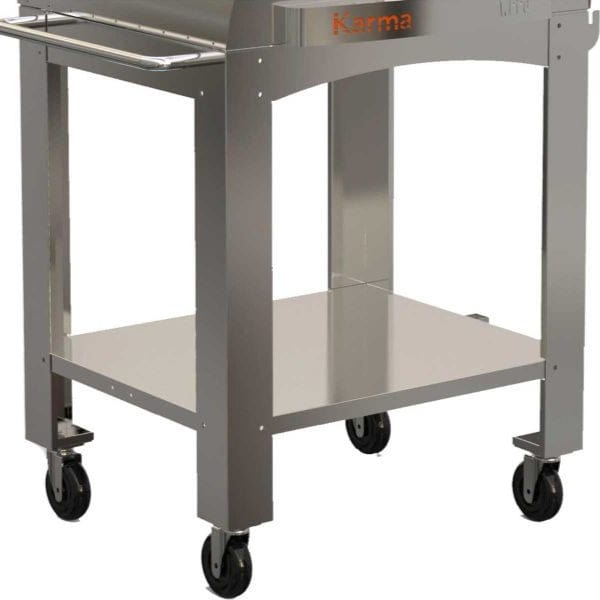 WPPO Stainless Steel Cart for Karma 42-Inch Wood Fired Pizza Oven