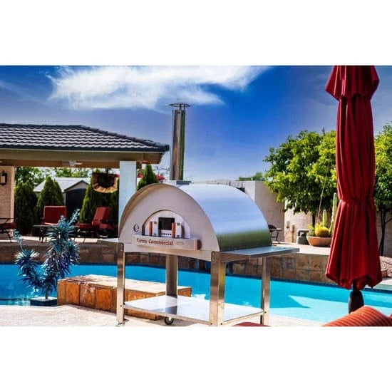 WPPO Stainless Steel Cart for Karma 55-Inch Wood Fired Pizza Oven