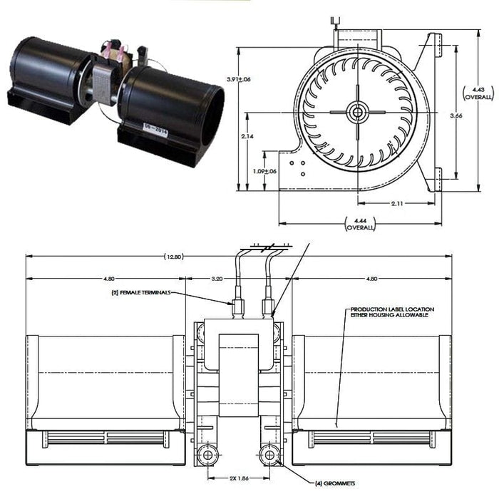 Double Cage Blower 76 CFM