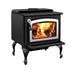 Drolet Escape 1800 Wood Stove On Legs With Brushed Nickel Door