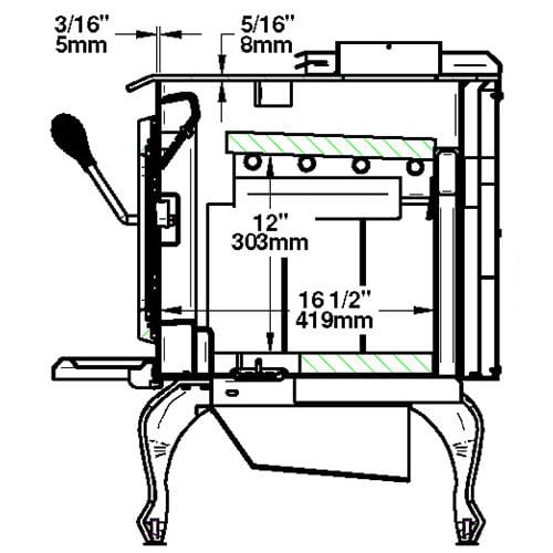 Drolet Escape 1800 Wood Stove On Legs With Brushed Nickel Door