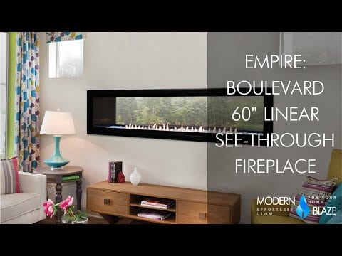 Empire Boulevard 60-Inch Linear Vent-Free See-Through Gas Fireplace