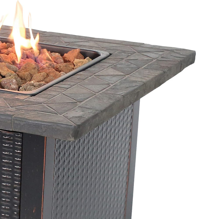 Endless Summer Liquid Propane Gas Outdoor Fire Pit with Resin Mantel